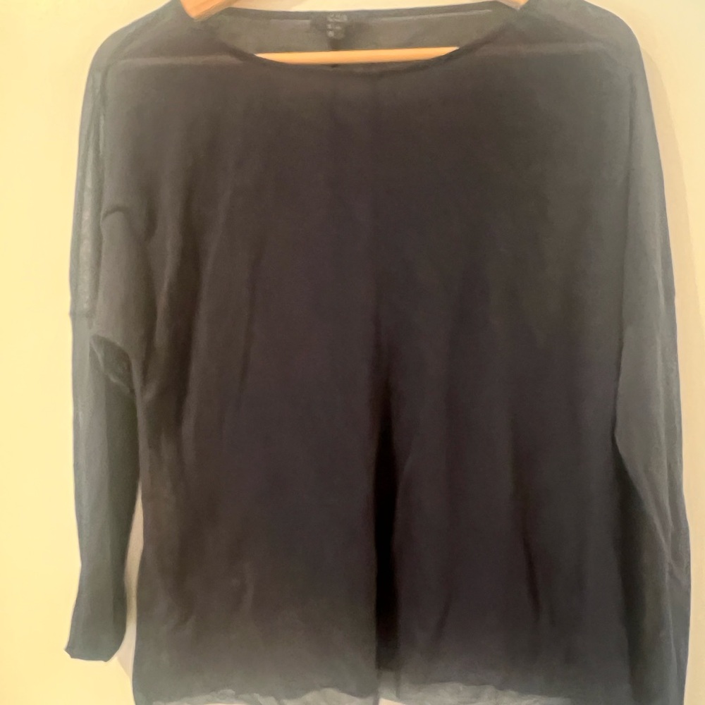 COS Black Long Sleeve Lightweight Crew Top